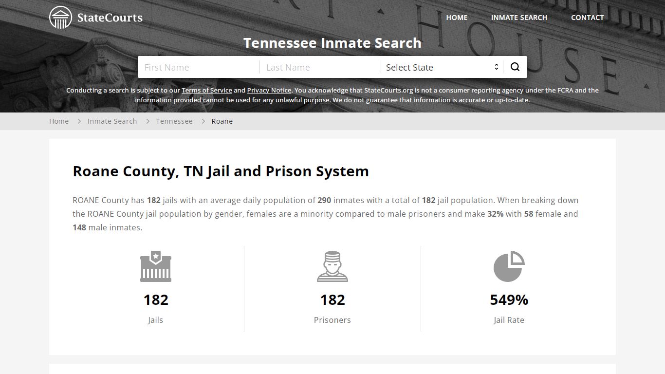 Roane County, TN Inmate Search - StateCourts