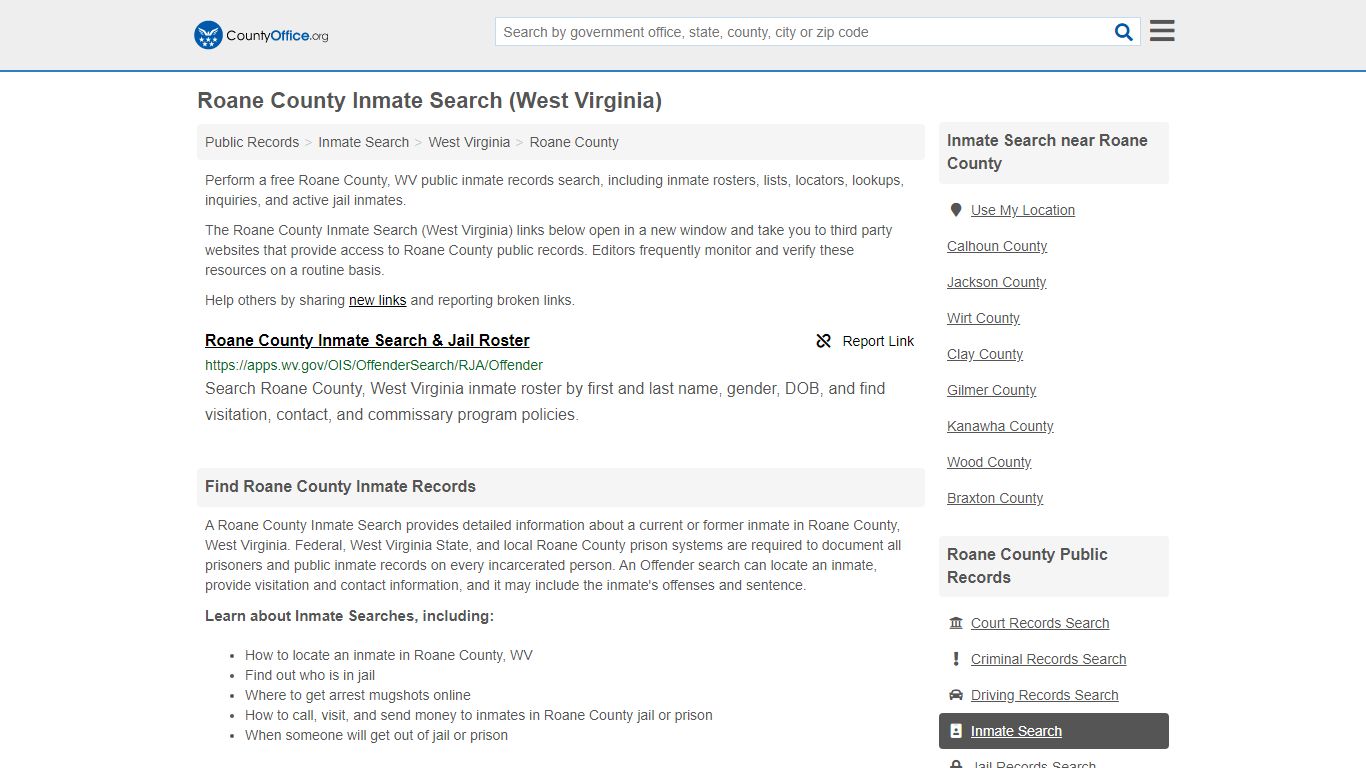 Inmate Search - Roane County, WV (Inmate Rosters & Locators)